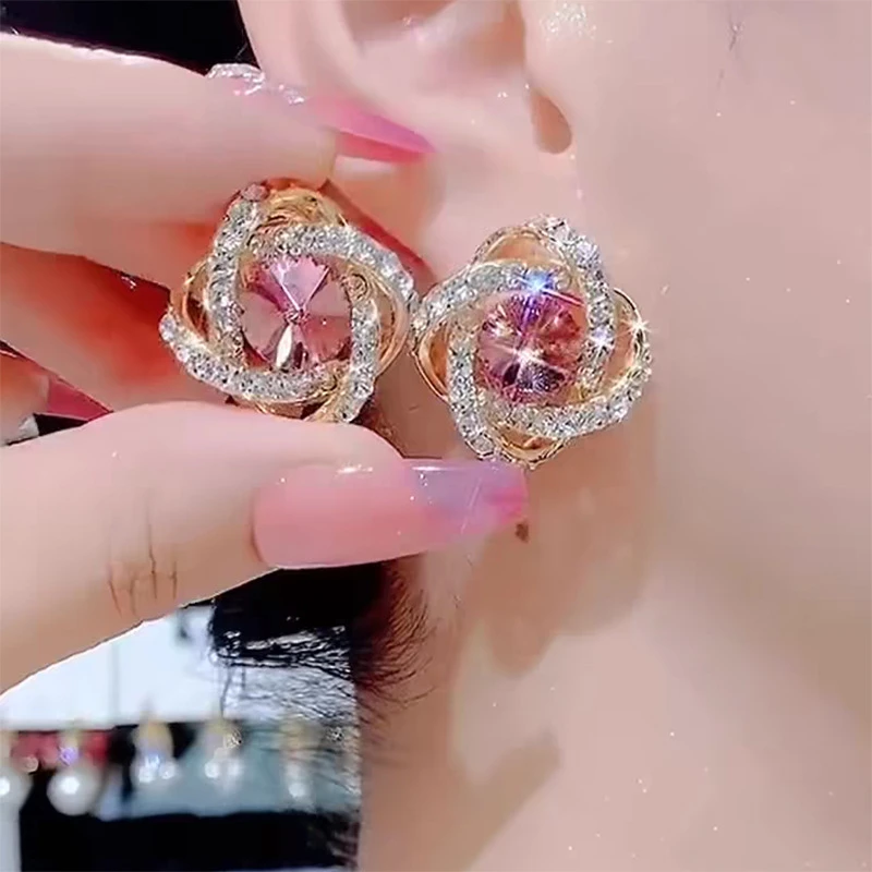 合金耳饰 日韩简约紫色耳环女2025新款潮时尚饰品耳钉银针耳扣夸