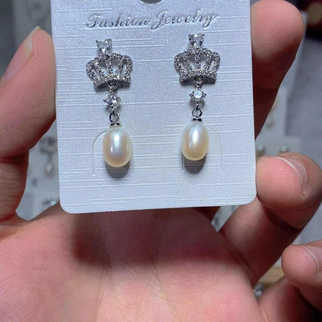 耳饰淡水珍珠银S925镶嵌