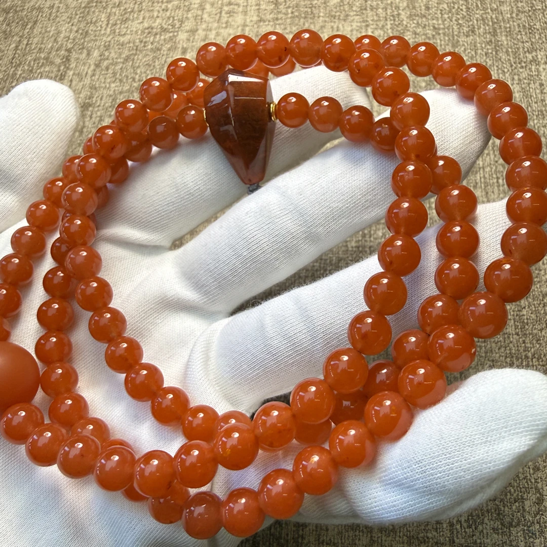 南红108脖挂 川料火焰纹 DIY搭配多样性发货