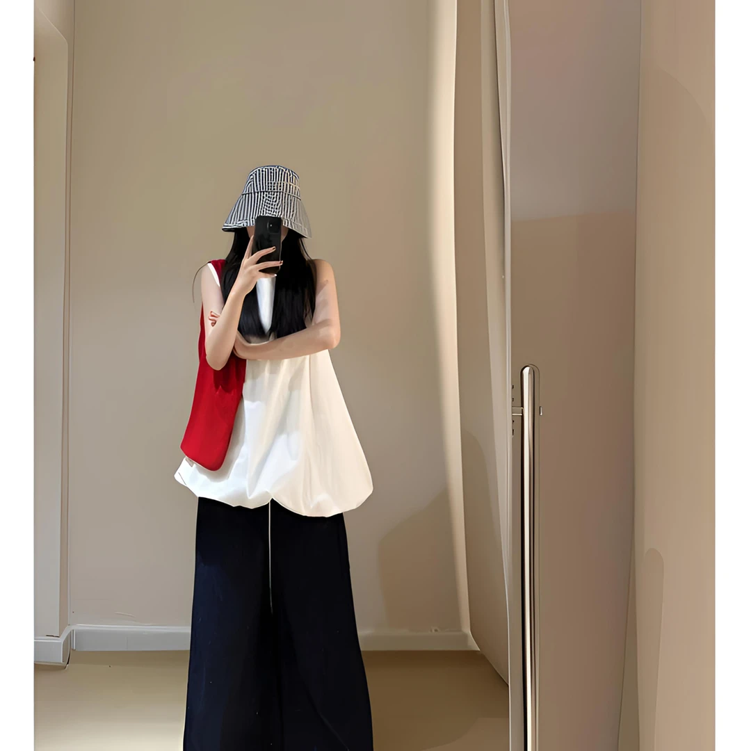 2025夏季新款法式花苞裙两件套垂感阔腿简约穿宽松温婉甜辣风穿搭