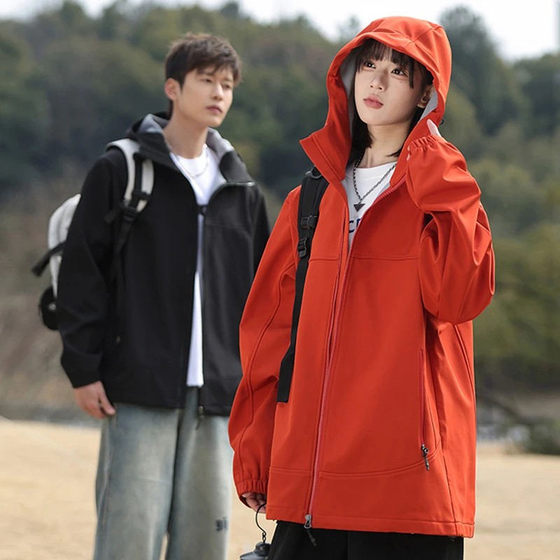 冲锋衣爆款2025新款高领防风防水加厚保暖爬山户外徒步外套男女款