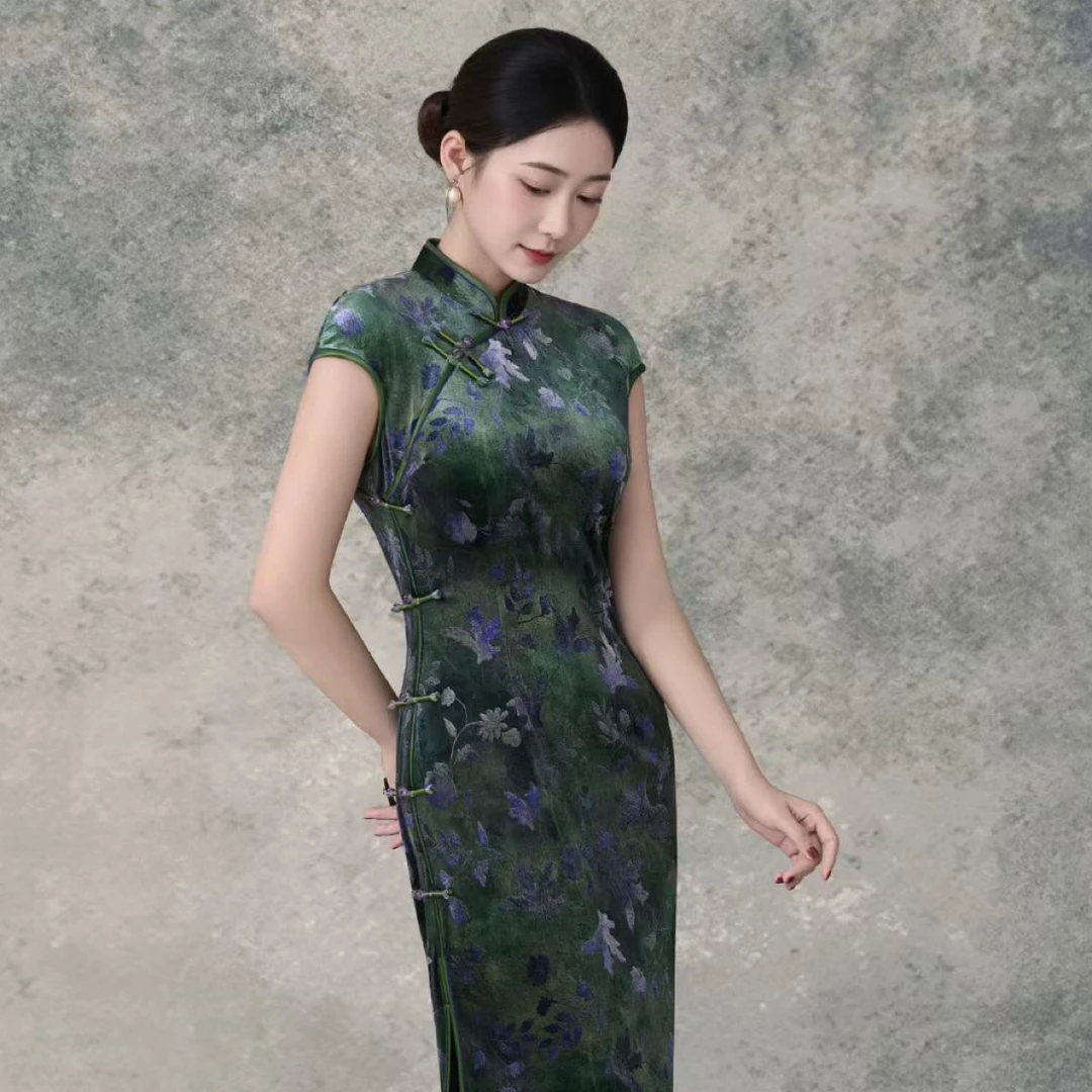 蔡夫人【婆娑】25新款秋冬气质旗袍裙S-4XL