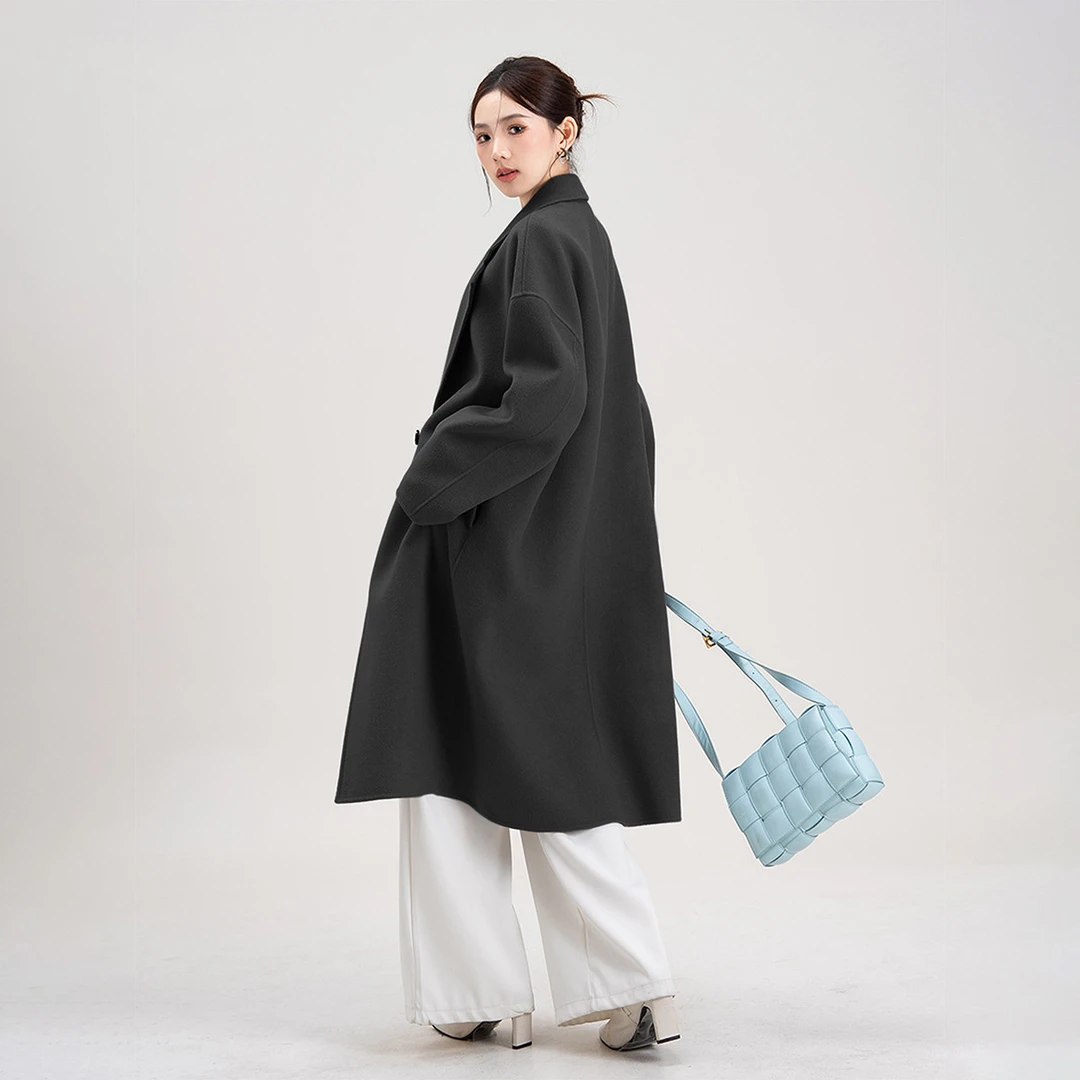 29#双面呢大衣女士25新款小个子时尚气质高端羊毛呢外套THLO24446