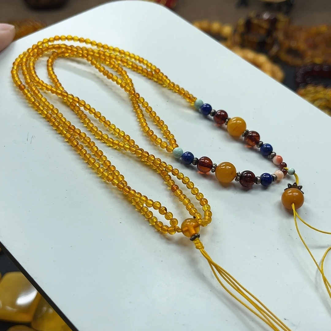 琥珀未镶嵌手串琥珀挂坠链