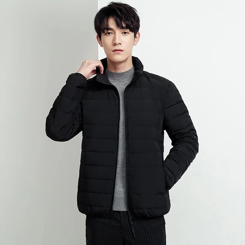 新款90鸭绒羽绒服男士休闲时尚修身显瘦羽绒服男立领