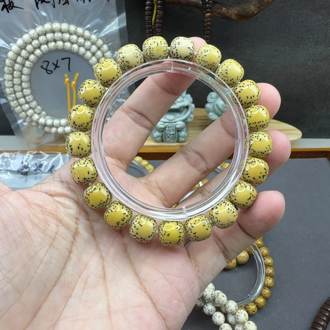 手串星月菩提11×10星月菩提侧留白鸡油黄手串