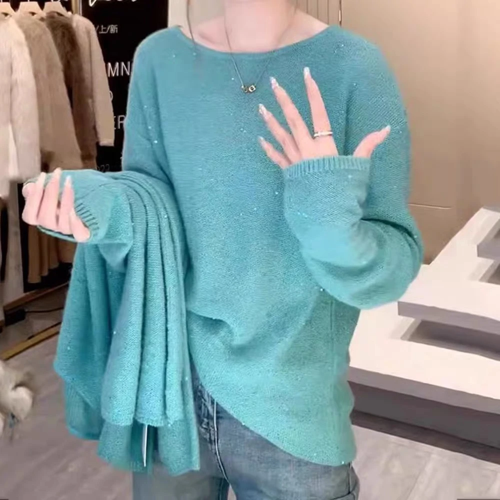 【混血儿专属】早秋网红上衣女秋冬宽松慵懒风针织衫百搭时尚上衣