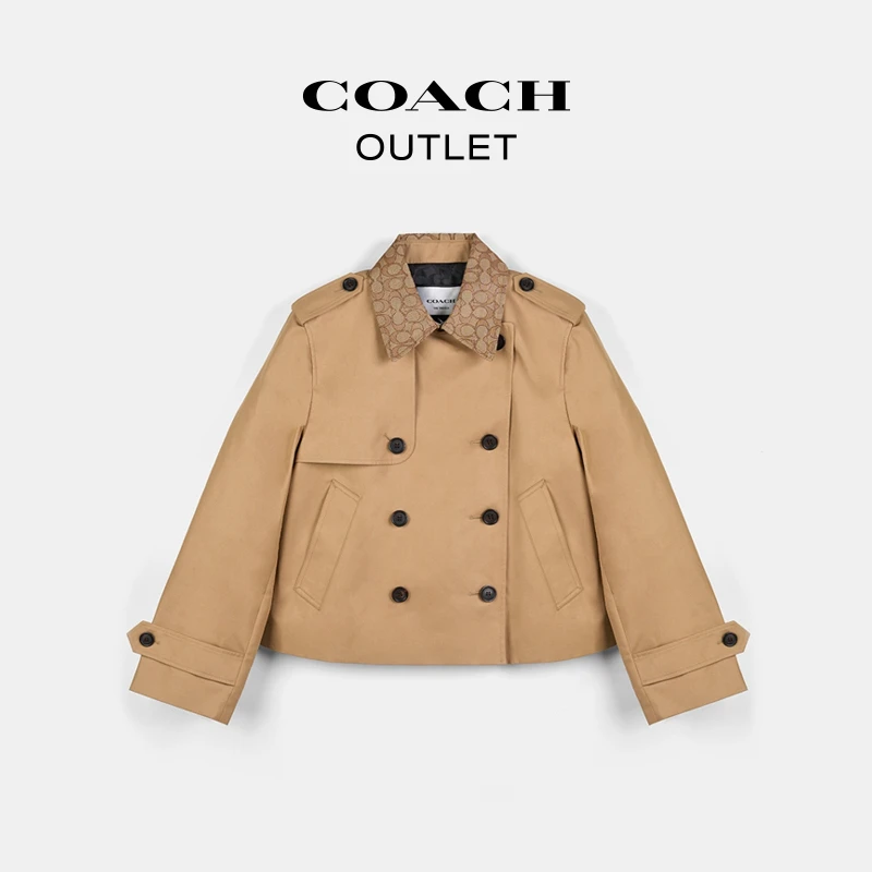 COACH/蔻驰奥莱 经典标志领短款风衣