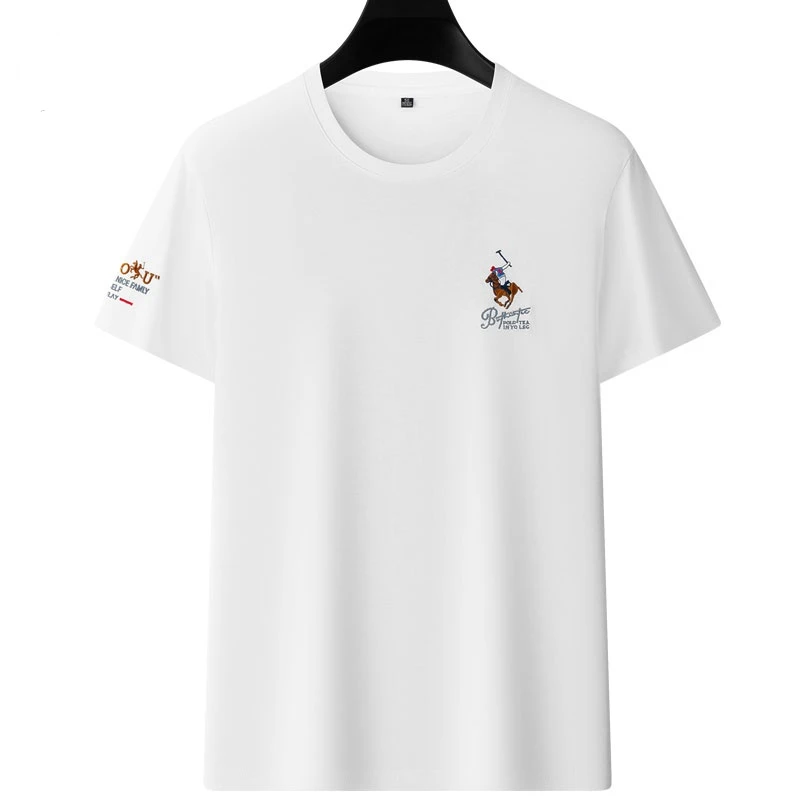 轻奢潮牌保罗男装上衣2025夏季新款大牌刺绣纯棉短袖男士T恤大码