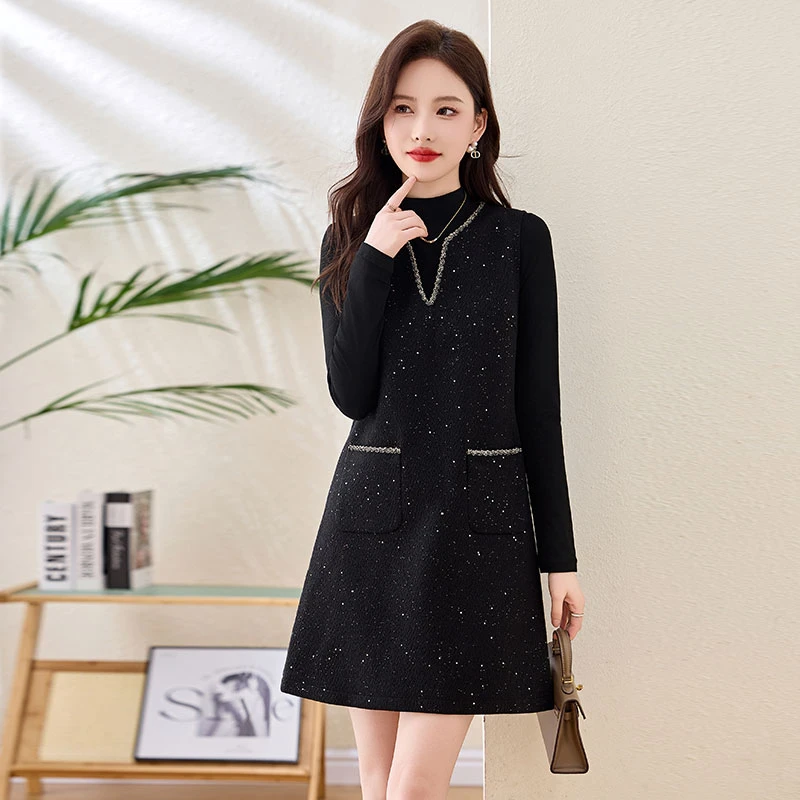 流苏小香风背心连衣裙女2025春装新款高级感超火流行马甲裙子