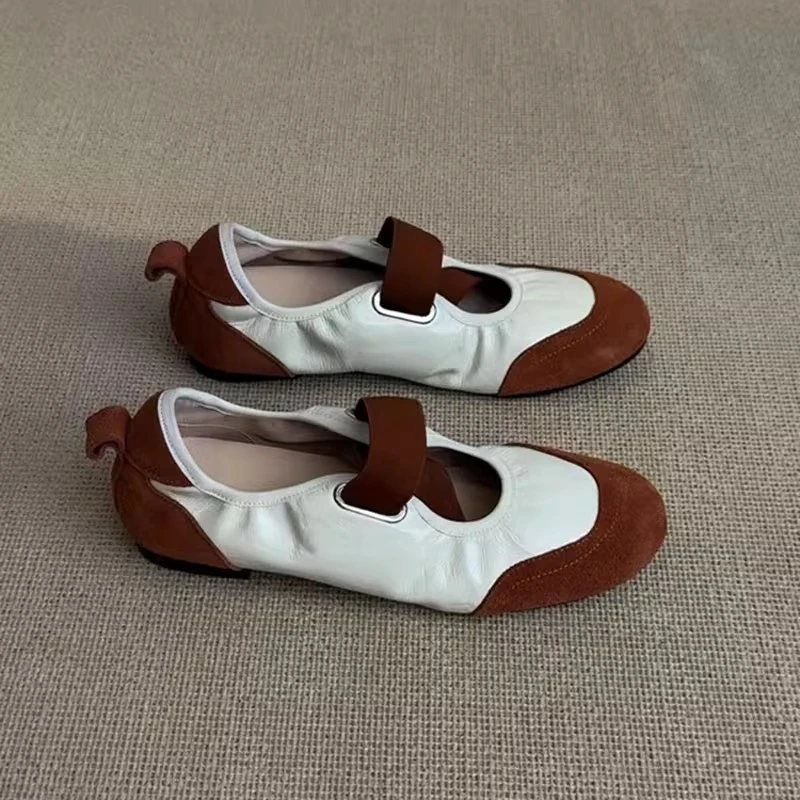 牛皮版~文艺复古德训鞋休闲舒适柔软浅口平底单鞋女小众百搭鞋子