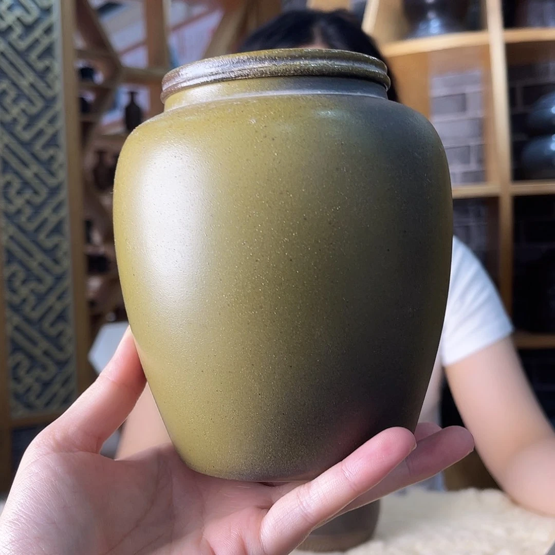 杠***理钦州坭兴陶茶叶罐半斤装 柴烧