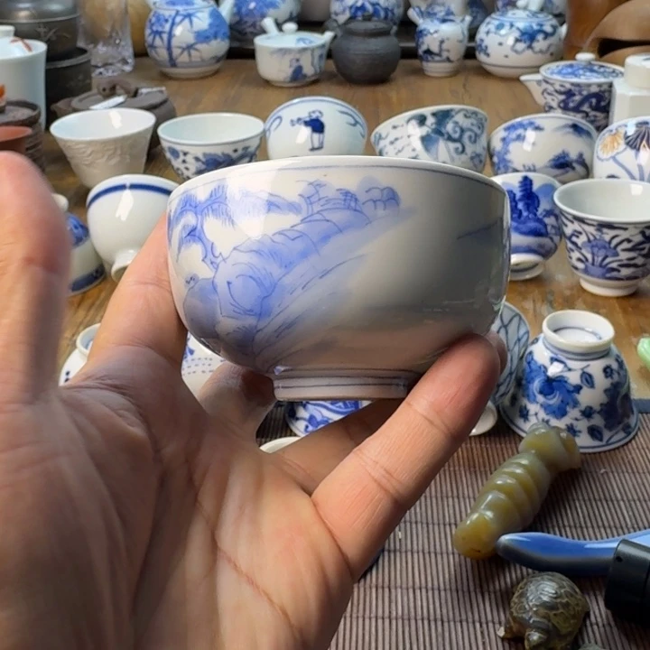 青花瓷器杯子茶具