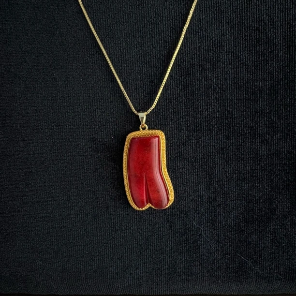 铜合金项链 阿卡红仿珊瑚时尚气质项链(5)