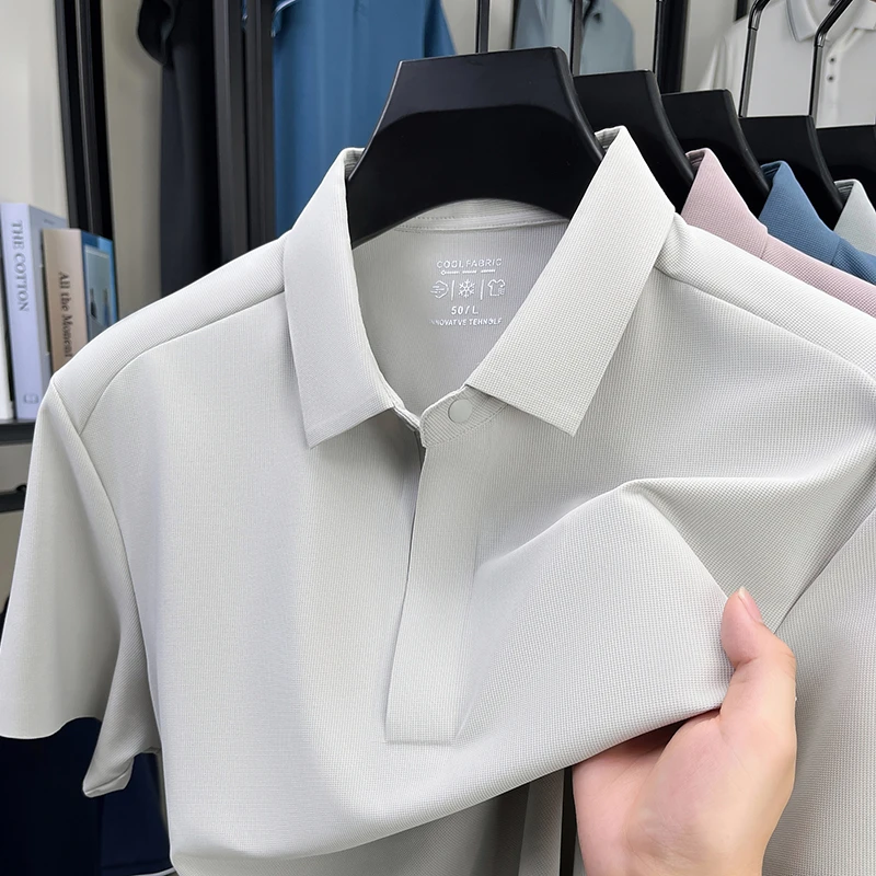 [梦瑶]E1-200孤品捡漏断码剪标高端商务男士短袖t恤polo衫夏季