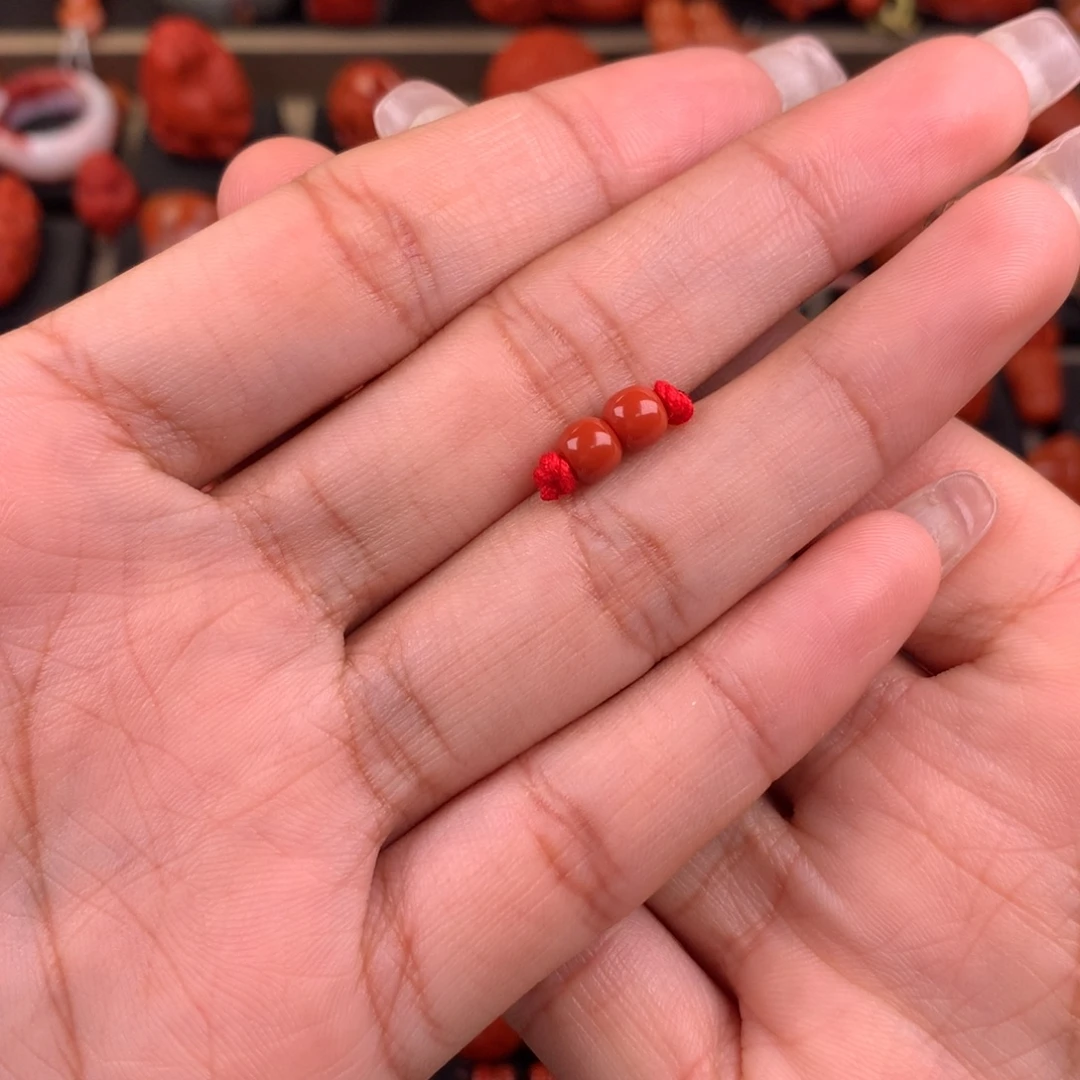 南红玛瑙未镶嵌老型对珠5