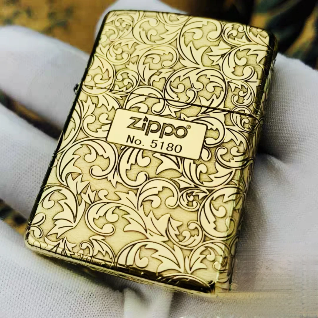 Zippo打火机盔甲黄铜五面唐草中标DYJ1