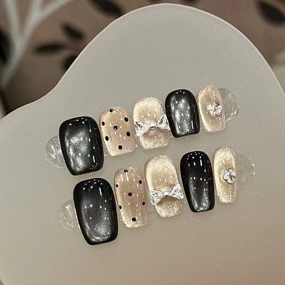 烫金蝴蝶结-Naier奈儿轻奢高定美甲10片装