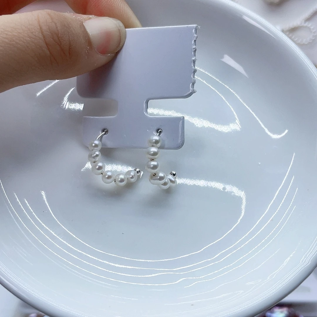 银S925镶嵌耳饰淡水珍珠