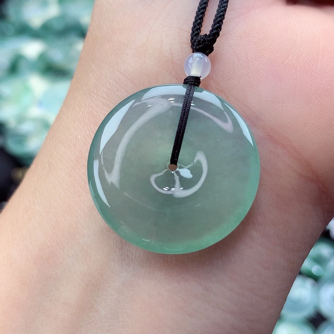 翡翠未镶嵌颈饰编号10尺寸26.6-5.2