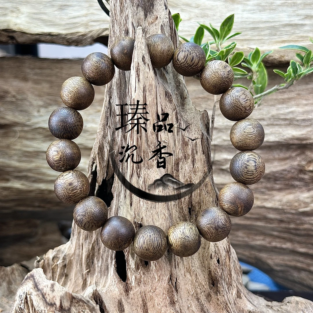 【Y-12mm-10克+】海南沉香莺歌绿奇楠圆珠手串多样性发一