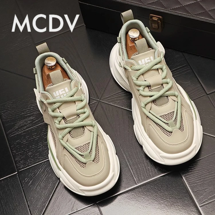 MCDV潮鞋透气男款网红时尚百搭网面男鞋夏季休闲潮流厚底老爹鞋