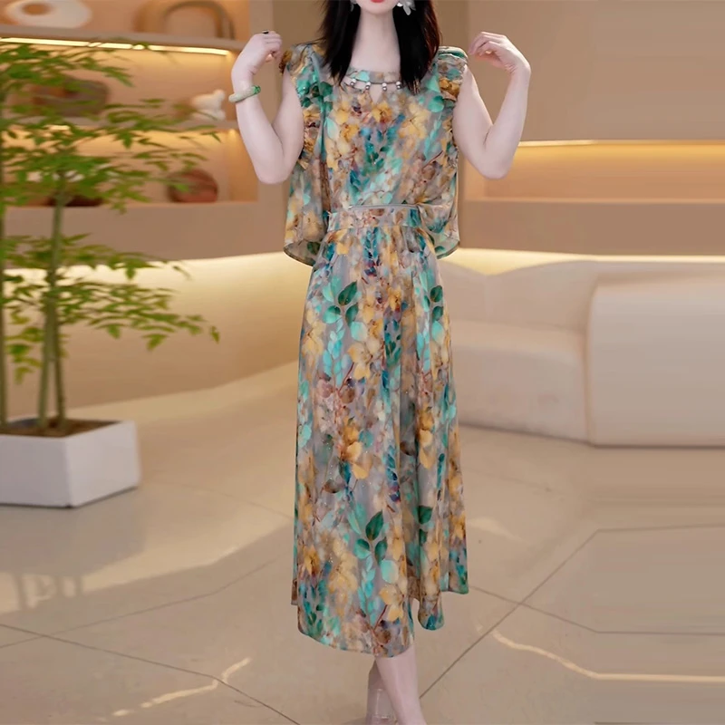 时尚套装女夏季2025新款穿搭一整套减龄宽松洋气上衣半身裙两件套