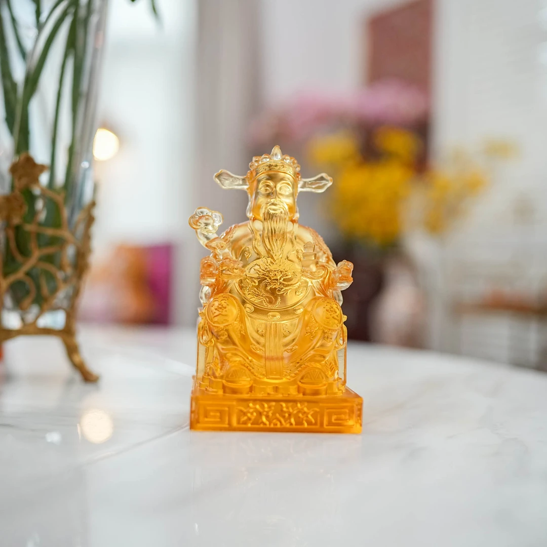 【奇居巍】古法琉璃DF古法琉璃18cm财神爷装饰摆件