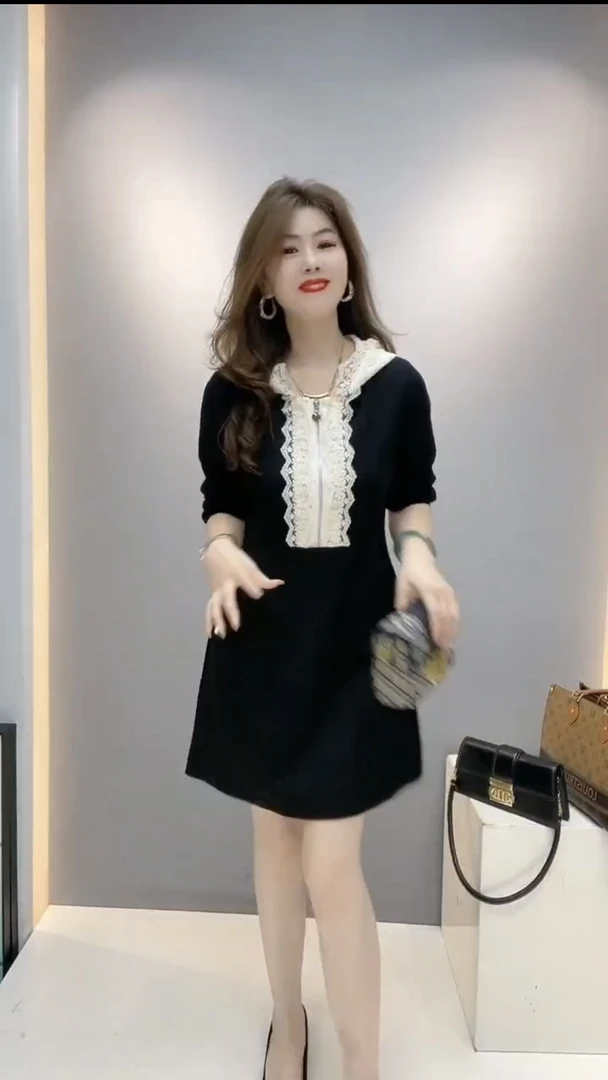 春季新款女士长袖半身裙连体裙