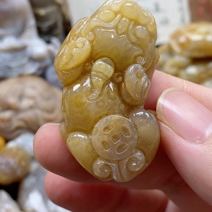 硅化珊瑚（珊瑚玉）颈饰未镶嵌