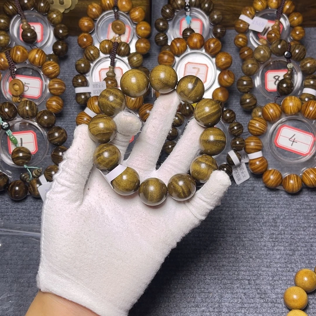 楠木（金丝楠）手串/手链阴沉绿2.0水波118