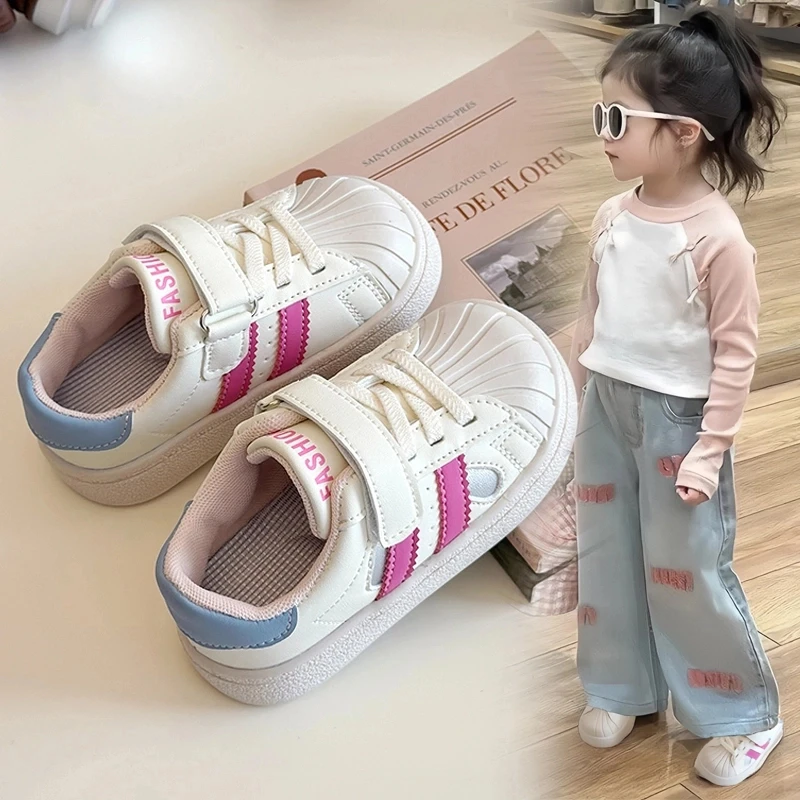 ABC儿童板鞋软皮透气春秋贝壳头男女宝宝鞋软底小白鞋休闲中小童