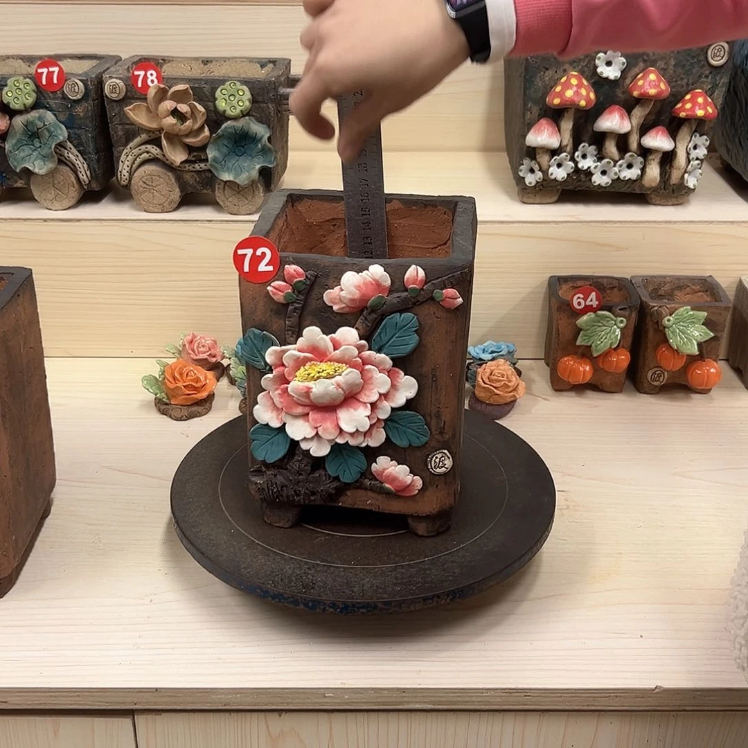紫砂花盆72号内囗 12×11.5外高19