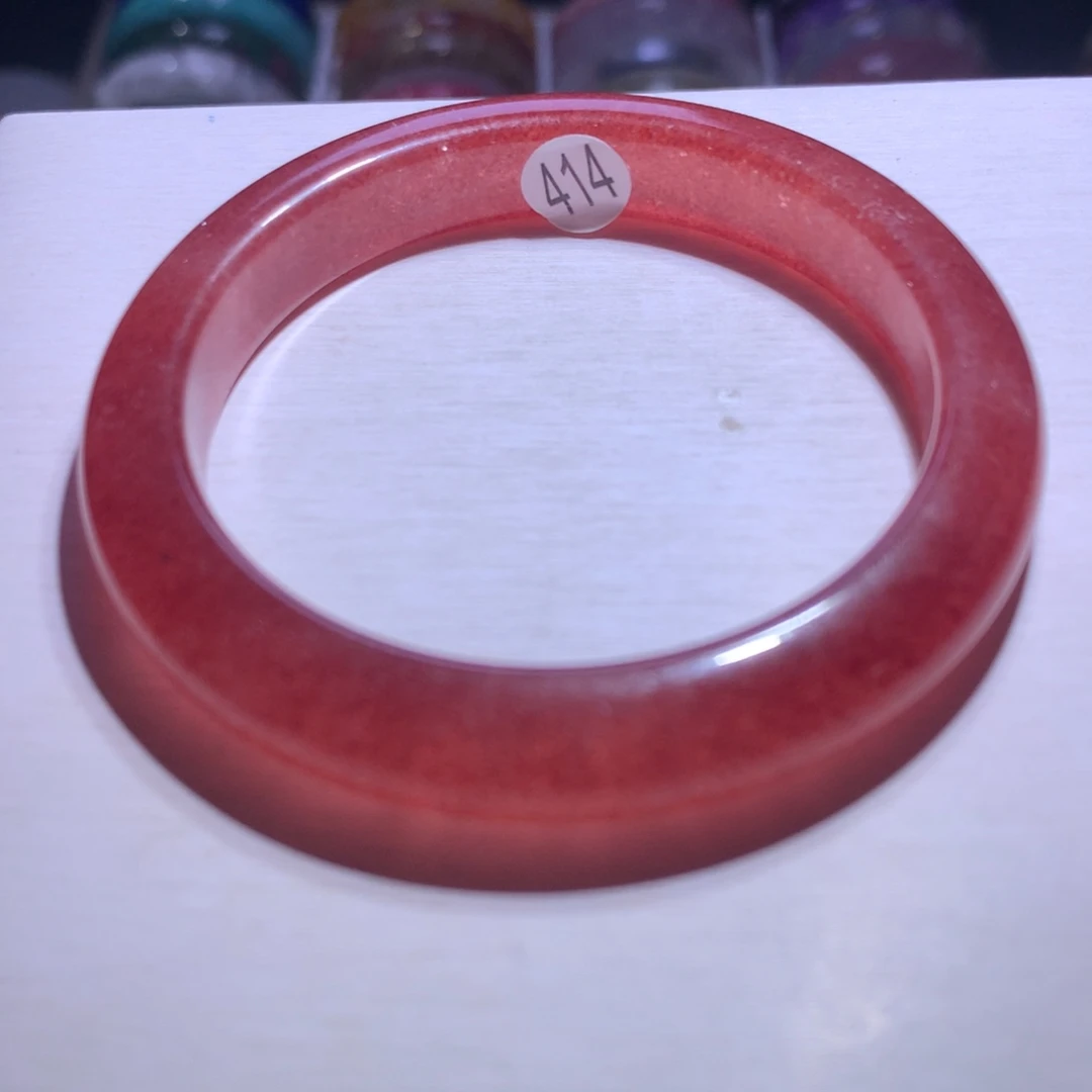 手镯银S925镶嵌水晶鸽血红草莓晶57.5圈414