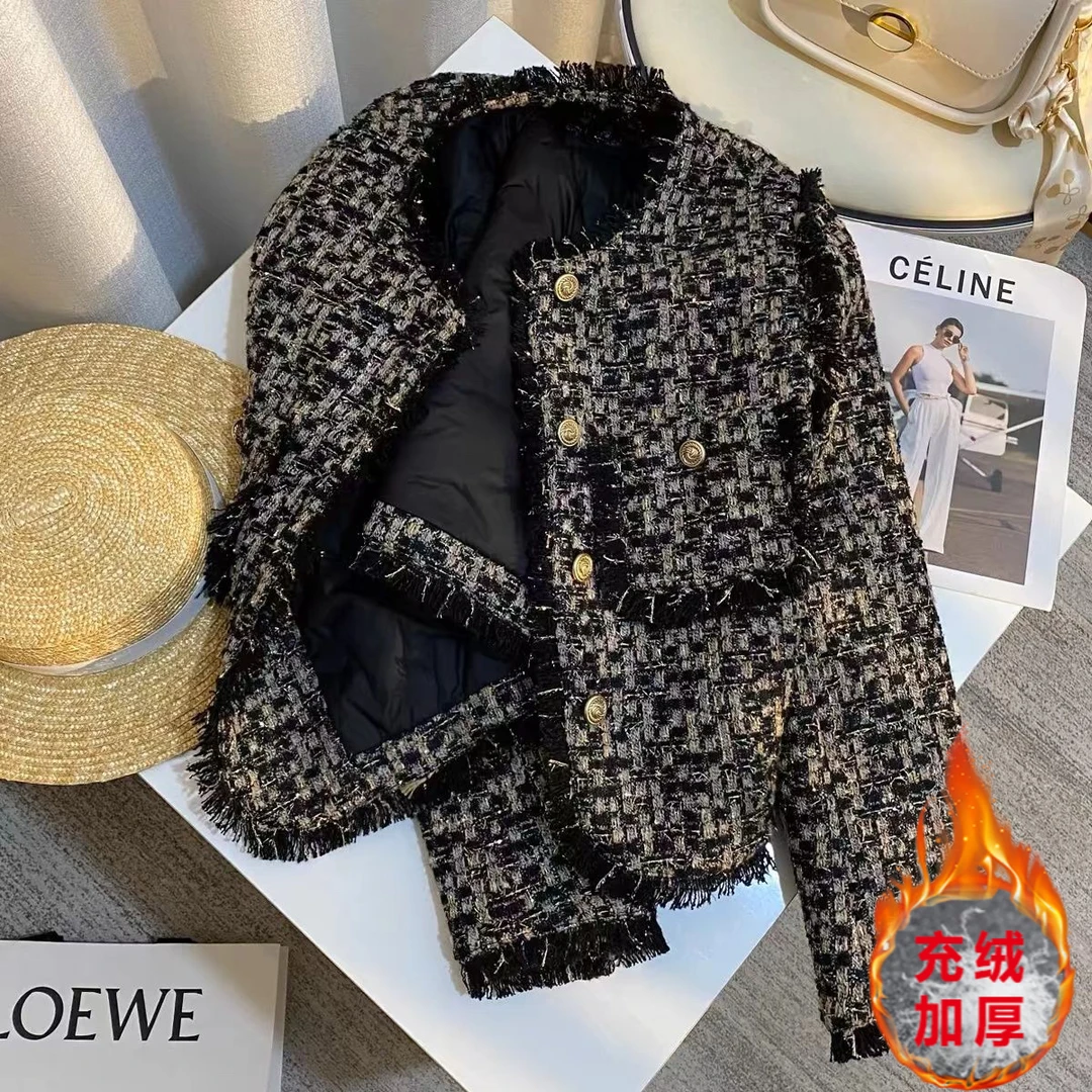 【有运费险】充绒新款小个子加厚高级感小香风高端短款外套Q822