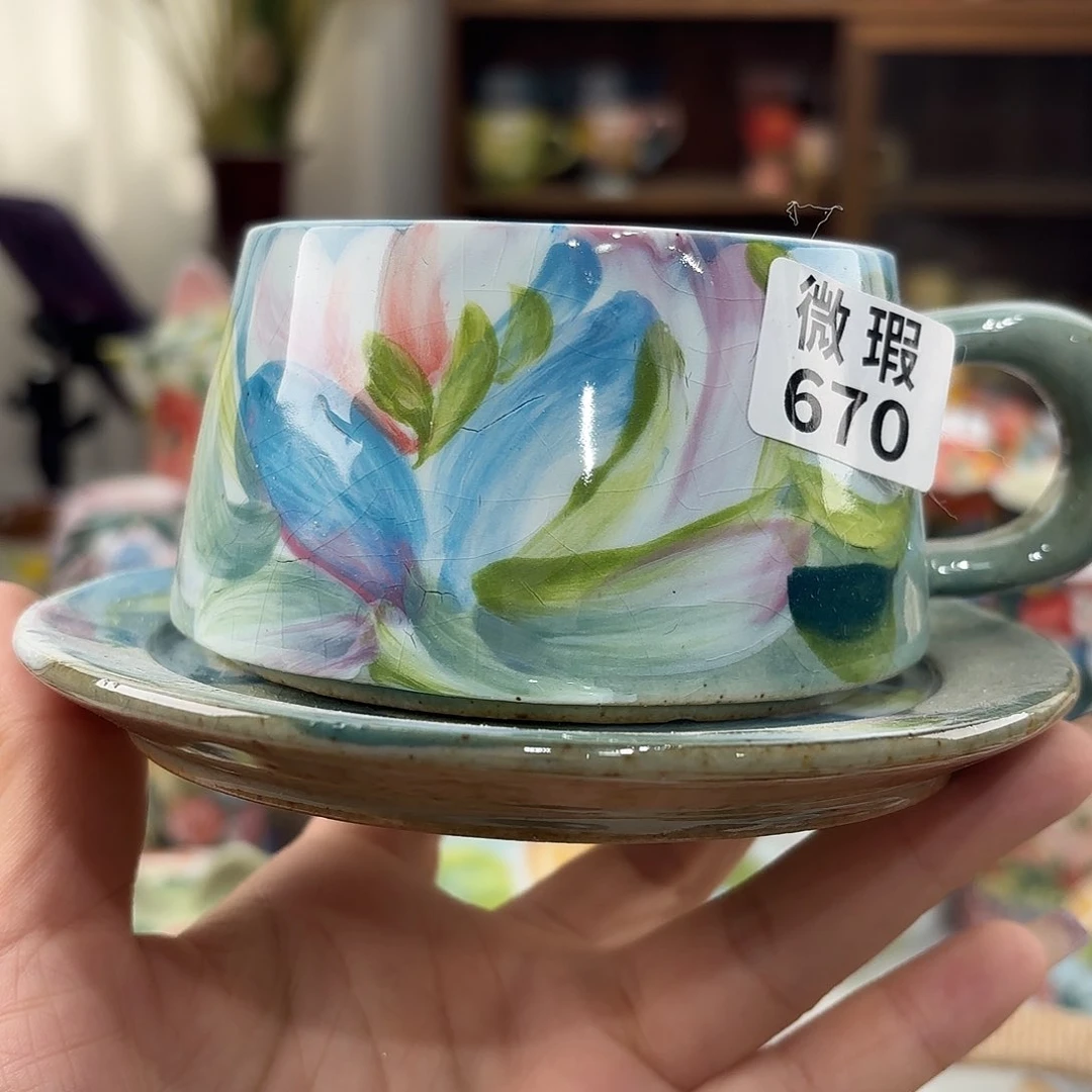 瓷片景德镇手绘高温釉下彩陶瓷茶具