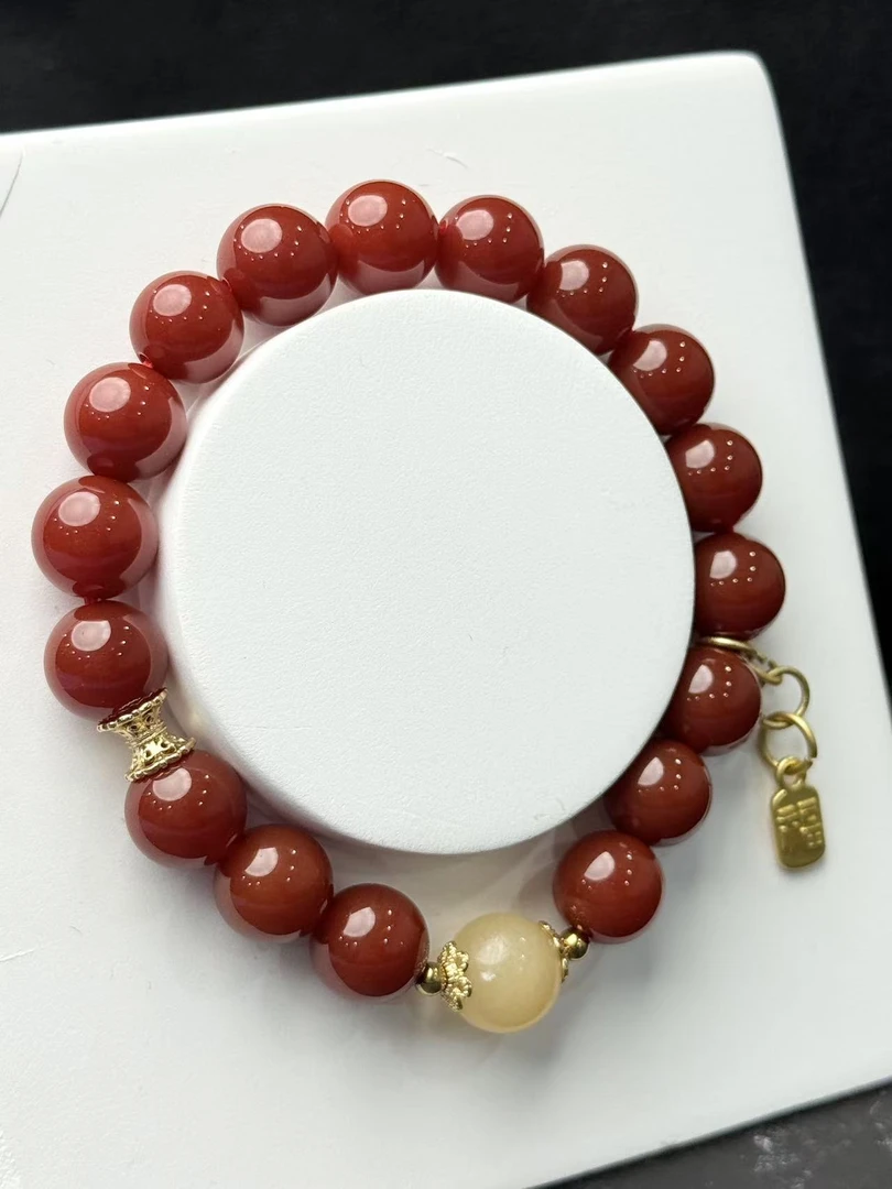 DM-1109-南红玛瑙单圈+福牌配饰（多样性发其一）(YS)