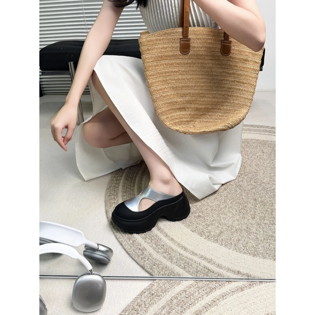 增高8CM  包头半拖时尚厚底内增高休闲潮流休闲鞋P031-3