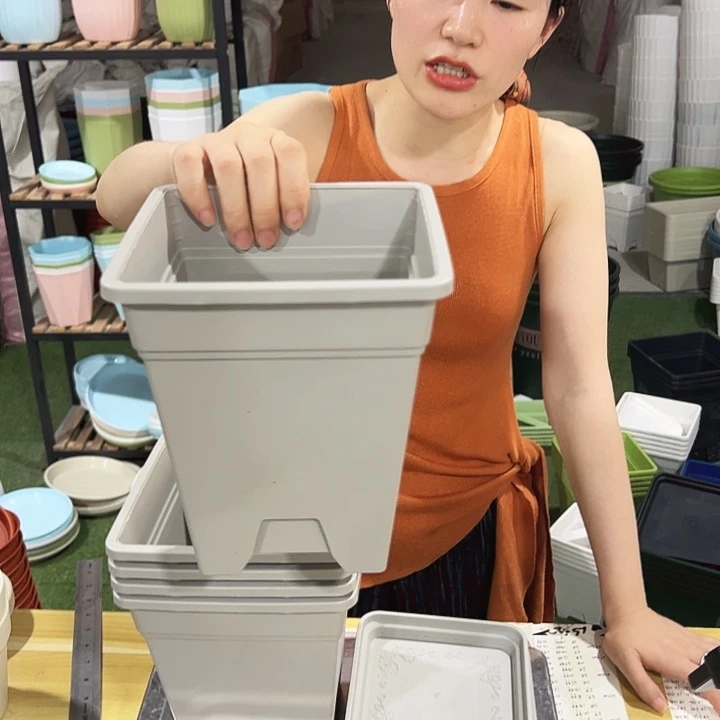 特价方盆口16高18灰白色5个带托