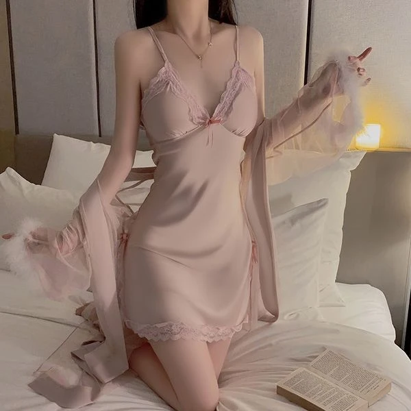 女士大码深V蕾丝吊带睡裙夏季薄款性感吊带睡衣女款小个子睡衣
