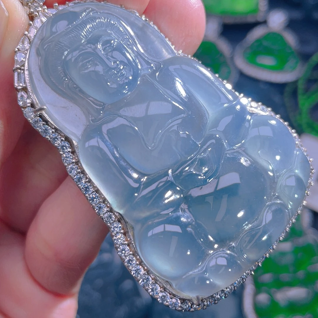 颈饰银S925镶嵌翡翠