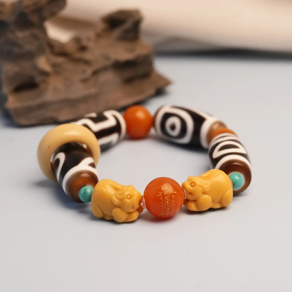 【接龙脉】龙腾虎跃元亨利贞 多宝天珠玛瑙手链 S329 多样性发一