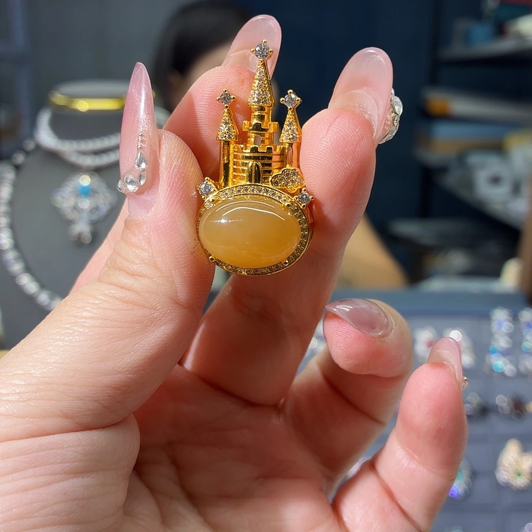 X****和田玉（糖玉）银S925镶嵌颈饰