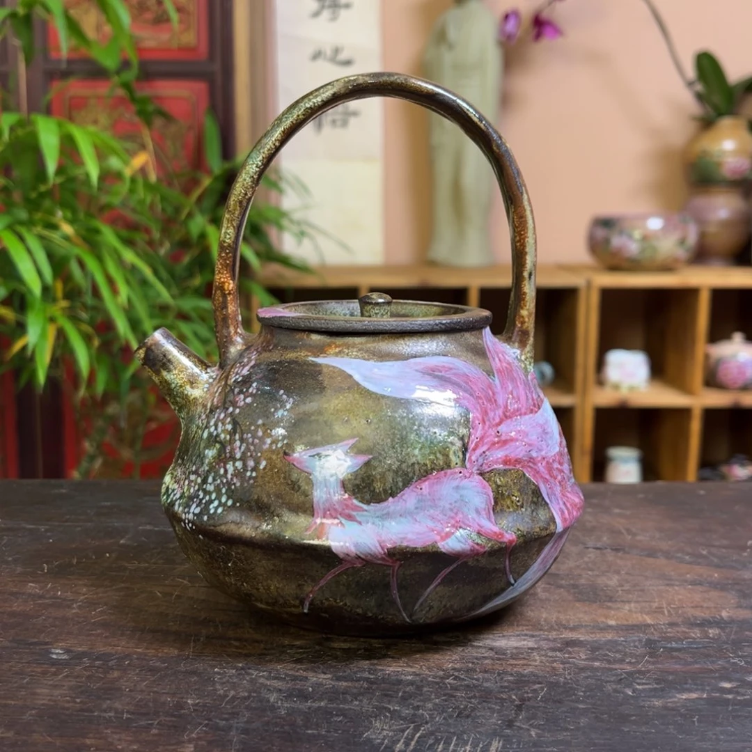 五***色柴烧手工手绘陶瓷