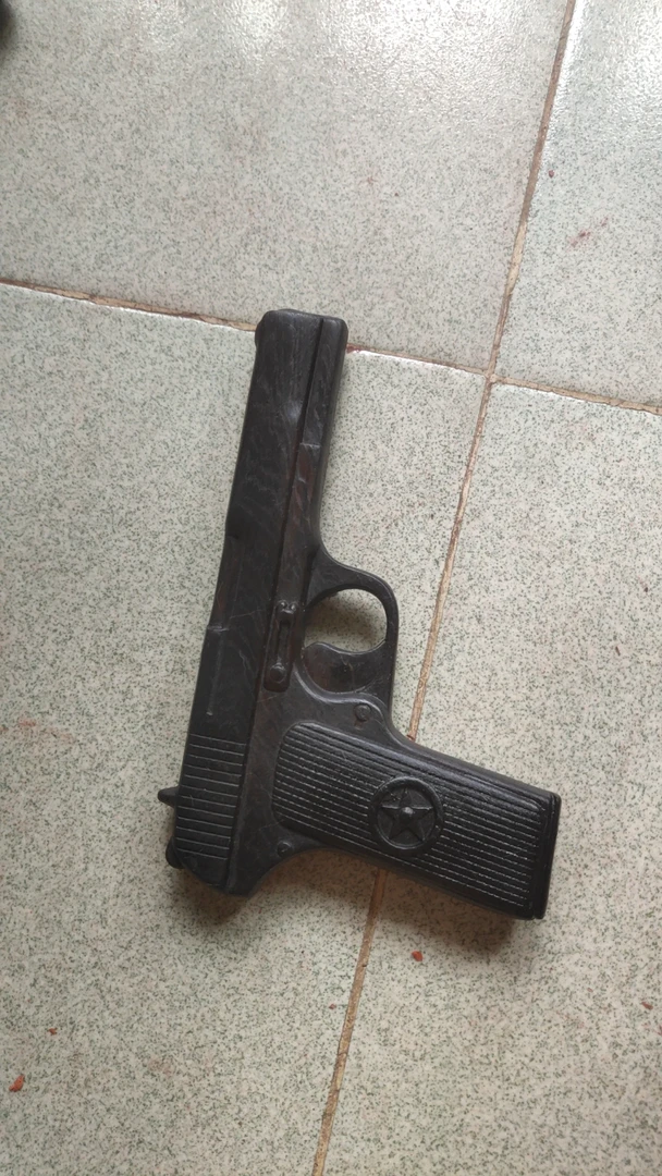 国标红木黑鸡翅木，54玩具模形。不可发射。长19.5公分