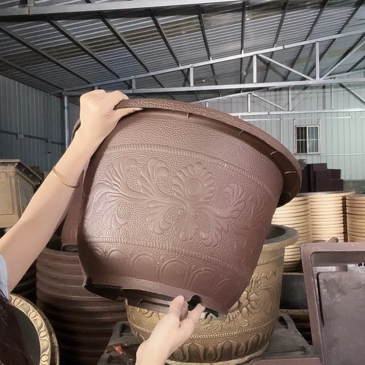 紫砂色圆50盆10个有孔