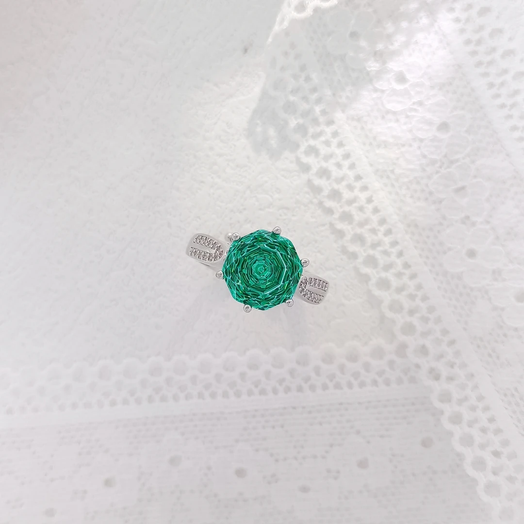 铜合金合成锆石戒指 WHLM-003052【碧波荡漾】戒指精致欧美时尚气质