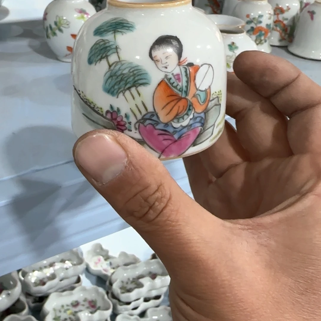 瓷片摆件手绘瓷器处理