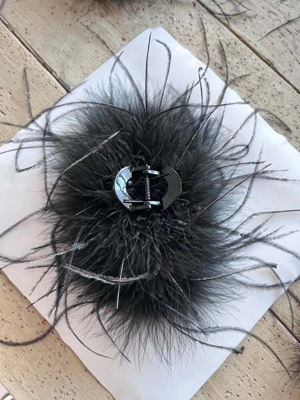 时尚潮流 鸵鸟毛发抓 配饰