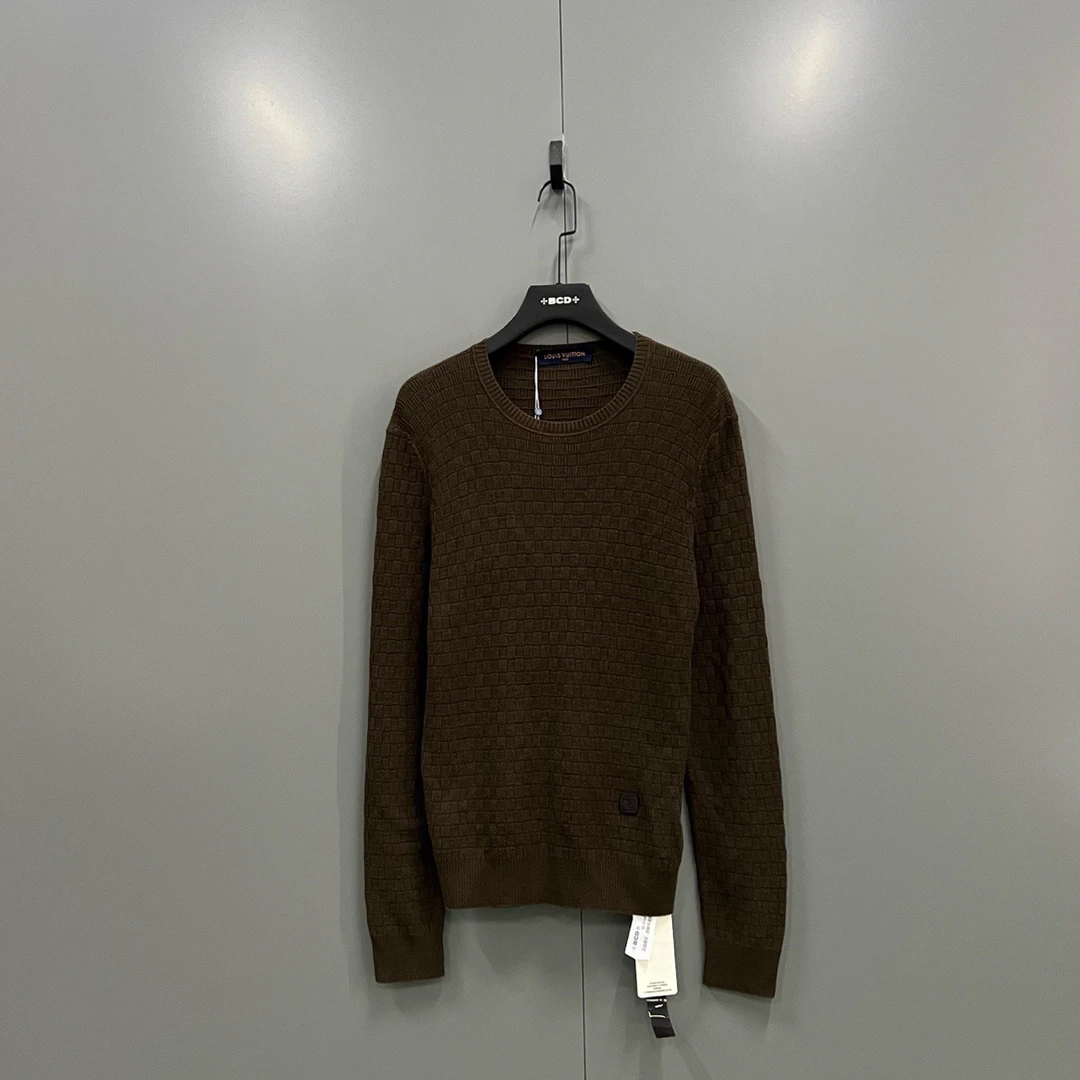 95新 LouisVuitton/路易威登 jp907 棋盘格圆领毛衣 S 016634